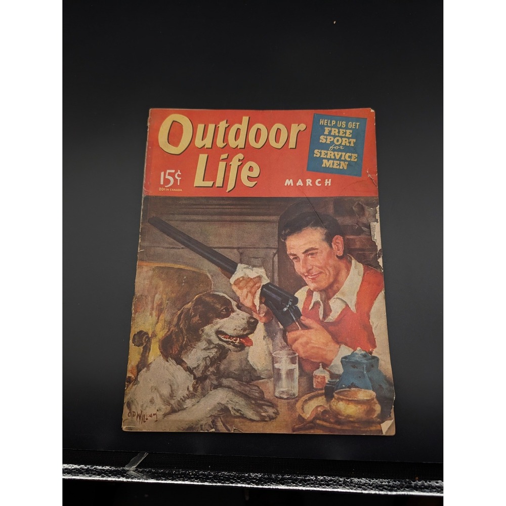 Outdoor Life Magazine March 1941 Hunting Fishing Bass Dog Shotgun Fireplace - Picture 7 of 10